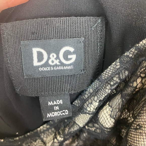 Dolce & Gabbana D&G Black and Nude Lace Panel Bow  Dress - Picture 4 of 8